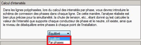 CYPELEC NF. Calcul des intensités par phases déséquilibrées