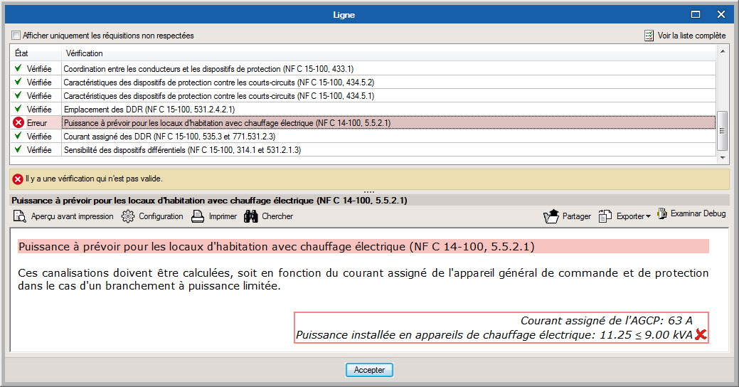 CYPELEC NF. Vérification