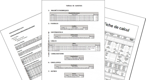 CYPELEC NF. Récapitulatifs